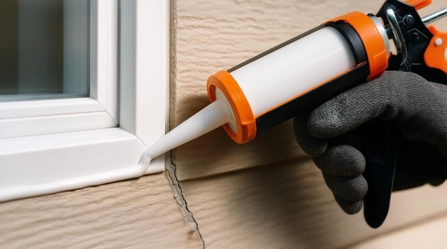 caulking window crack